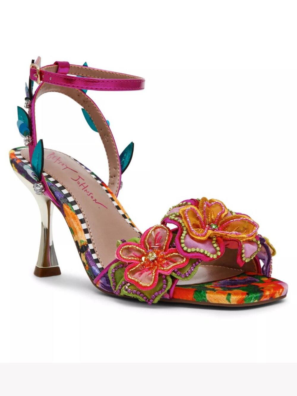 Betsey Johnson Annalee Open Toe Floral Sandals